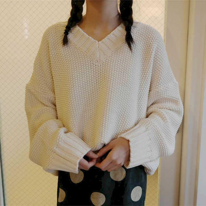 

[women Two-piece suit] Japanese lazy style V-neck pullover sweater vest + high waist skirt female student spring and autumn suit 210526, Sweater skirt