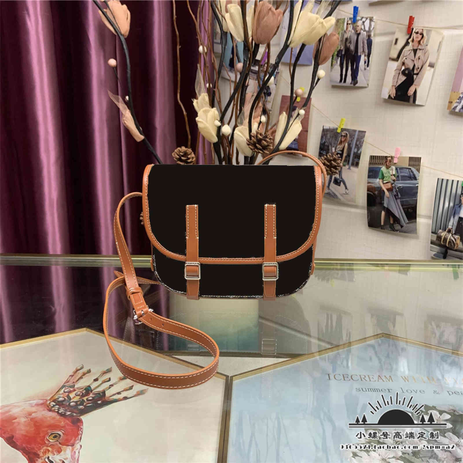 

bags 2022 double breasted postman's bag shoulder Messenger quality lady fashion luxurys handbags designers Hasp leather purse 22cm, Box