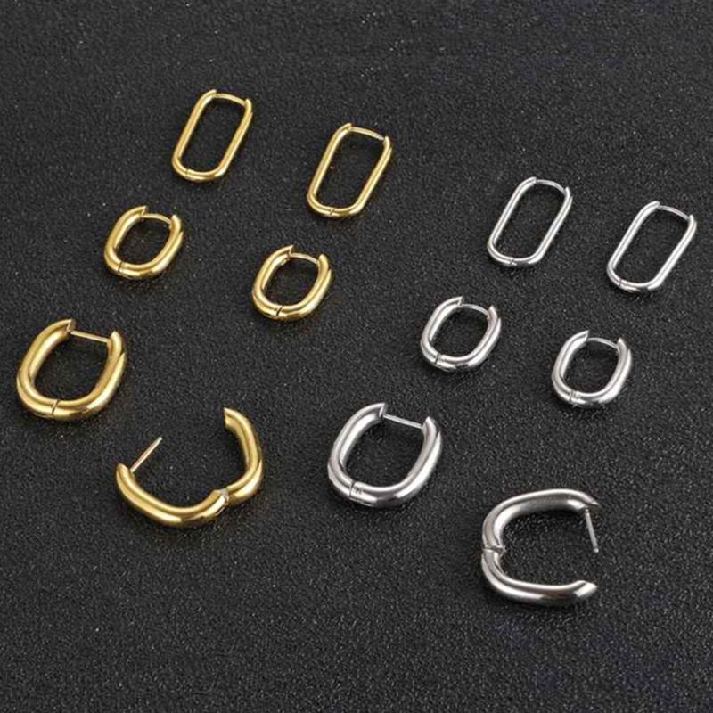 

Hoop & Huggie Small Earrings For Women Minimalist Stainless Steel Piercing Cartilage Earings Gold Accessories Fashion Gift Jewelry KAE283
