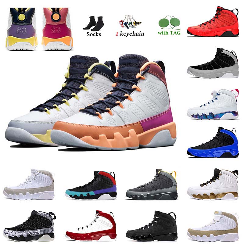 

Change The World Boots Basketball Shoes 9 Mens Designer Jumpman 9s Sports White Pink Black White Particle Grey Statue Racer Blue Off High Sneaker With Socks, D31 white pink multi color 40-47