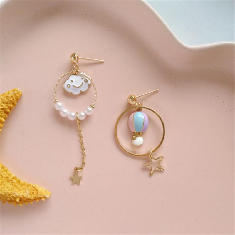 

Dangle & Chandelier Cloud Balloon Eardrop Women Geometric Pearl Earring Shaking Long Circular Star Earrings, Jewelry Accessories