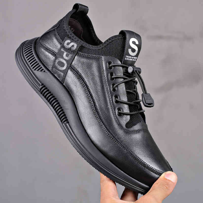 

Shoes Misalwa Elevator Shoes for Men Casual Cow Leather Sneakers Black Designer Zapatos Elevadores Lofer Man Increased 0629