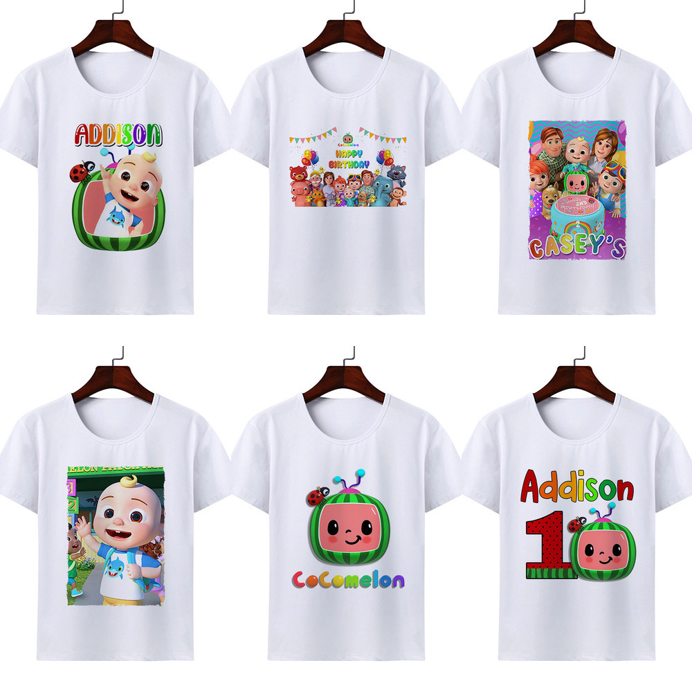 

Baby Boys T Shirts CoComelon JJ Children's Short Sleeve T-shirt Cartoon Printed Kids Girls Round Neck Tshirt Tees Summer Clothes G336676, T-shirt-10