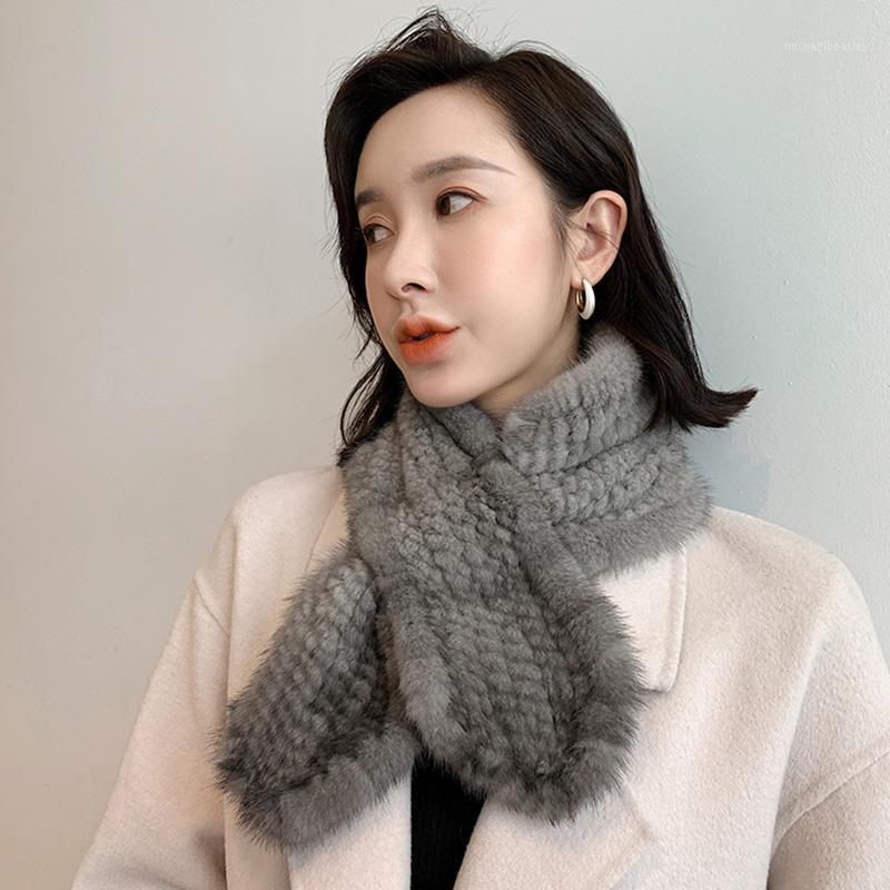 

Scarves Genuine Scarf Women Winter Fashion Real Fur Muffler Keep Warm S7705