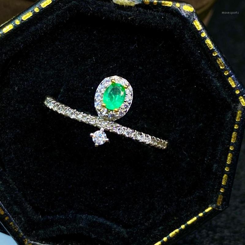 

Cluster Rings Shilovem 925 Sterling Silver Real Natural Emerald Fine Jewelry Women Trendy Wedding Open Wholesale 3*4mm Jcj0304896agml1
