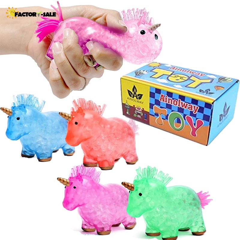 

Unicorn Toys Stress Balls for Kids Teens and Adults Stress Relief and Anti-Anxiety Water Beads Filled Squeezing Toy Gift Tiktok DHL FN10, Mixed colors