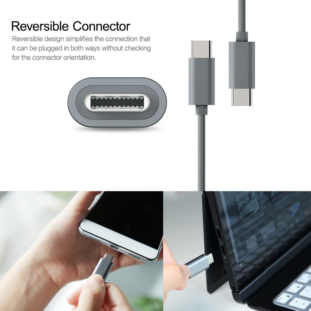 Câbles de téléphone portable Câble de chargeur USB-C en nylon pour Sony Xperia L1 G3312 G3311 G3313 XA1 Ultra G3221 G3121 USB 3.1 Type C Data Syn