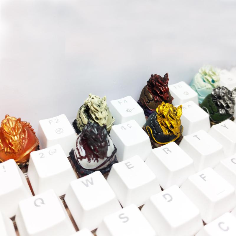 

Translucent Resin Keycaps For Bone Dragon Cross Axis Mechanical Keyboard Animation Gaming Accessories Keyboards