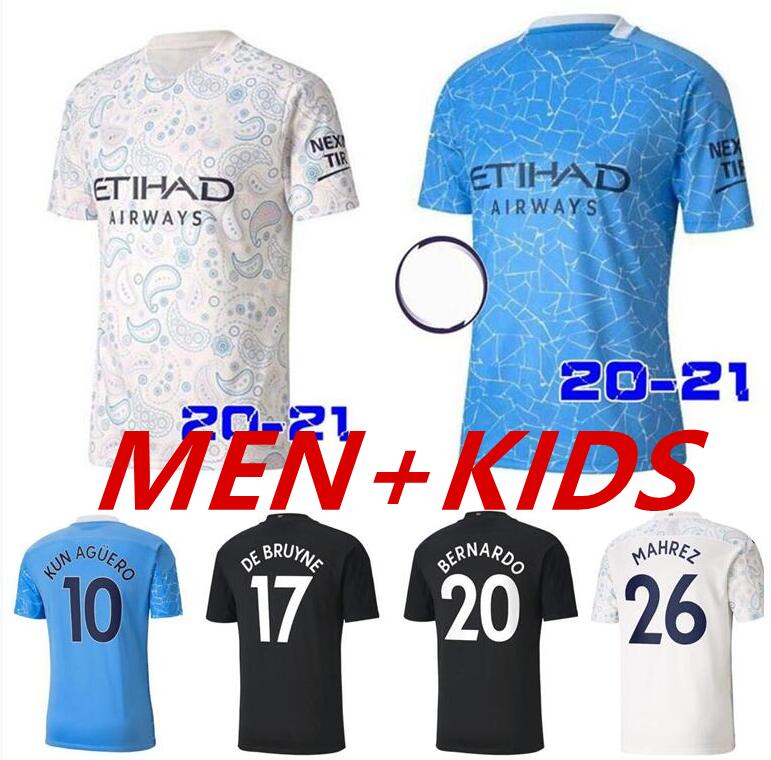 

20 21 soccer jerseys 2021 G.JESUS STERLING DE BRUYNE KUN AGUERO MAHREZ football shirt tops men and kids kit sets camisetas futbol, Black;yellow