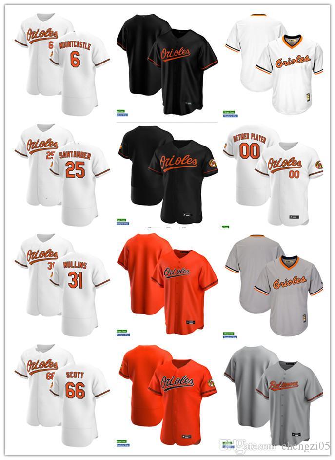 

Men Women Youth 6 Ryan Mountcastle 31 Cedric Mullins 25 Anthony Santander 66 Tanner Scott custom Baseball Jersey Blank black orange white, Colour
