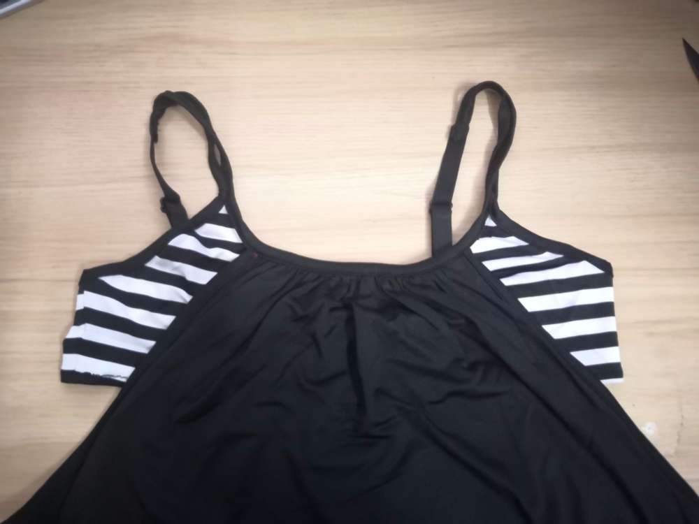 Suspender Striped Split Bikini Swimsuit triangl swimwear-image-692565219