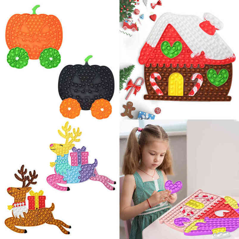 

Super Giant Large 43.5CM Push Bubble Fidget Finger Toys Halloween Christmas Theme Pumpkin Cart Xmas Elk Jigsaw Puzzle House Blocks Kids Early Education gifts G83TKDC