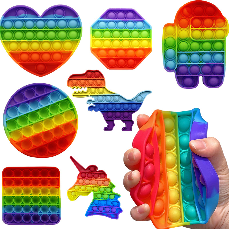 

Pop Fidget Reliver Stress Rainbow Push It Bubble Antistress Toys Adult Children Sensory Toy To Relieve Autism