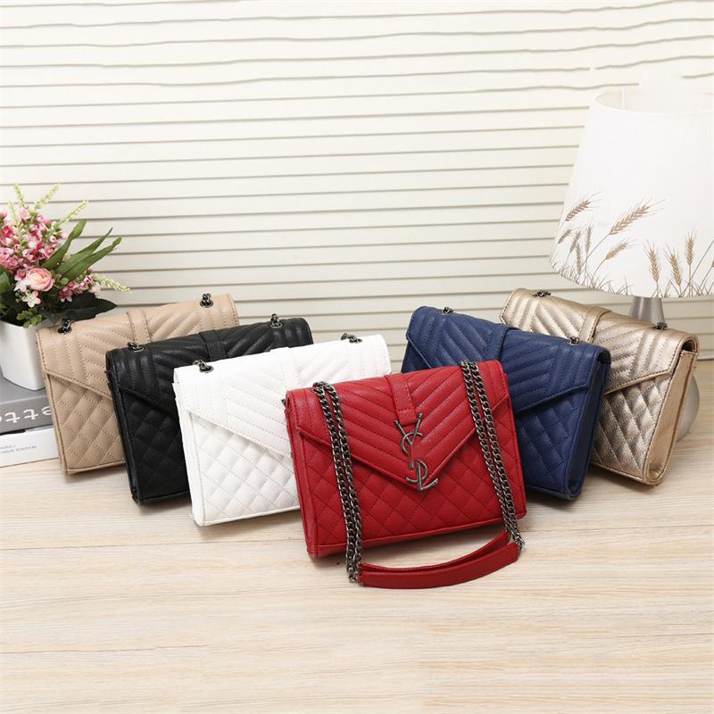 

YSLbagwomens bags chain handbags ladies composite tote PU leather clutch shoulder bag female purse, A#red