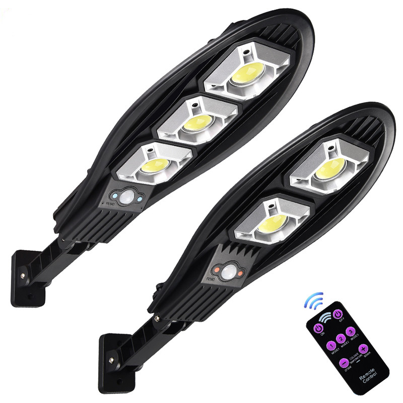 

New COB chip remote control outdoor solar garden light human body induction LED street light 90 core