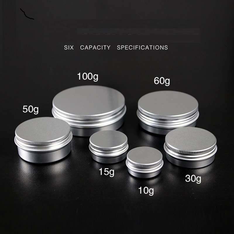 

Empty Aluminum Cream Jar Tin 5 10 15 30 50 100g Cosmetic Lip Balm Containers Nail Derocation Crafts Pot Bottle