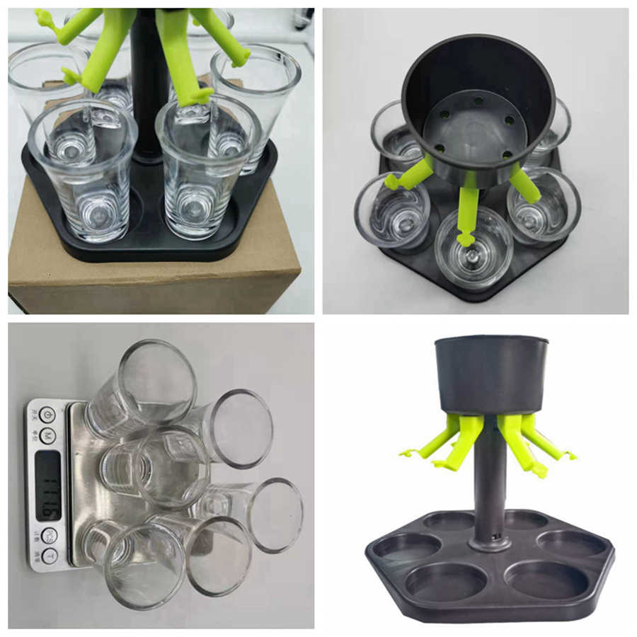 

6 S Glass Dispenser Holder Party Beverage Drinking Bar Accessories Wine Whisky Beer Rack with 6 Cups Sea Ship Rra4110