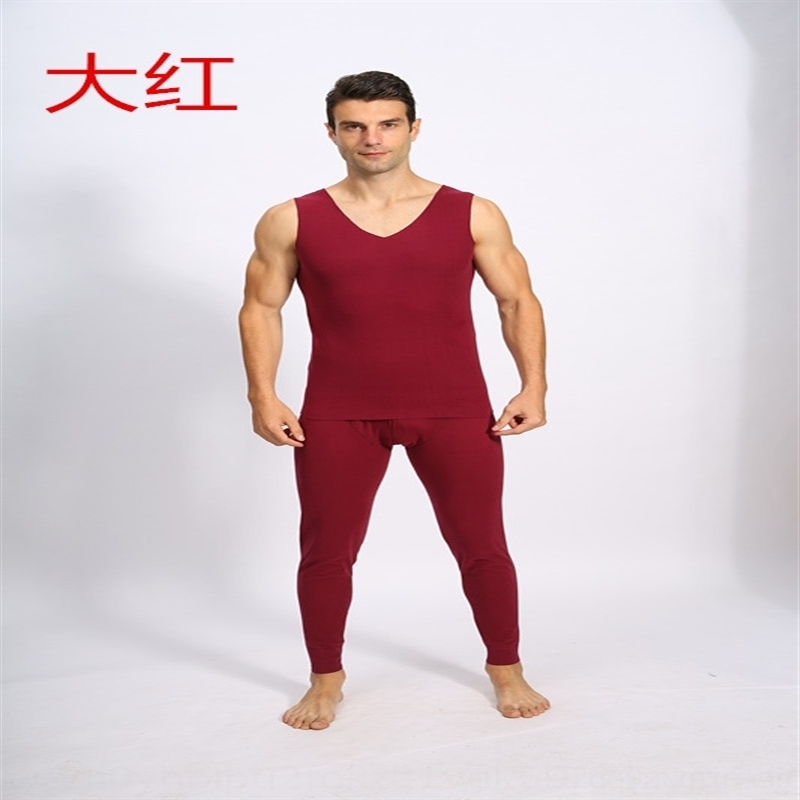 UHVB teflon thermal underwear men&#039;s v-neck keep men&#039;s tank tops warmunderwear for warmth thermal vest large size traceless basic underp-image-697380272