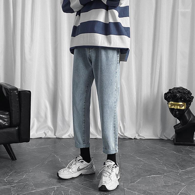 

Men's Jeans Solid Color Straight Fashion Casual Retro Mens Trousers Streetwear Wild Loose Hip Hop Denim Pants Men1, Black