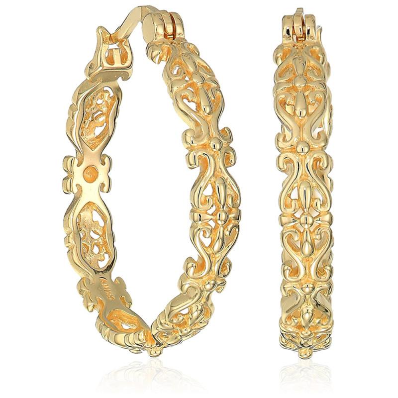 

Hoop & Huggie CAOSHI Vintage Style Earrings For Women Delicate Design Circle Exquisite Party Jewelry Metallic Accessories