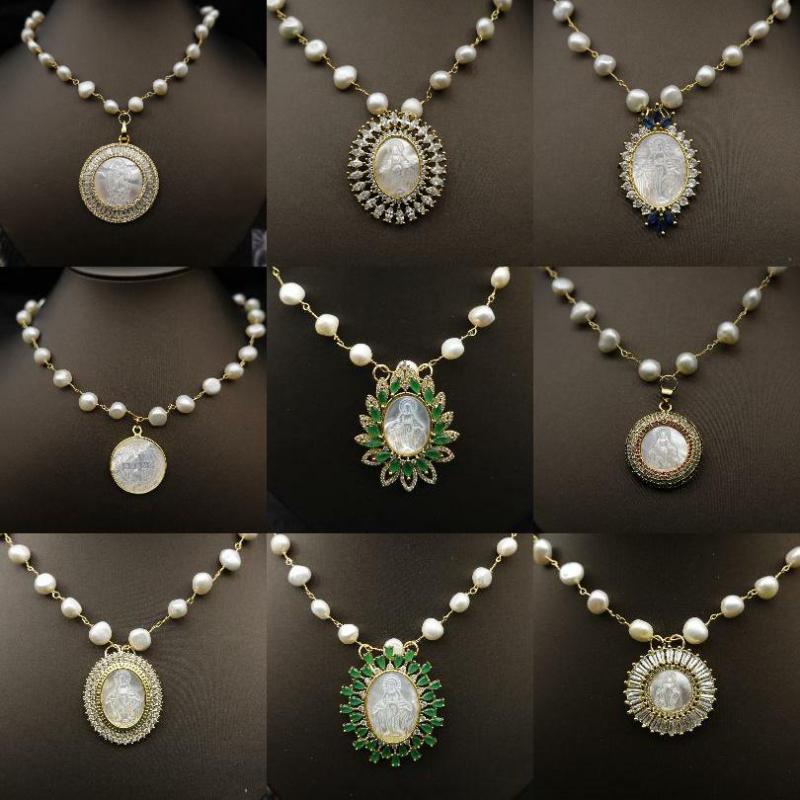 

Pendant Necklaces Natural Real Pearl Mother Shell Necklace San BenitoPendant