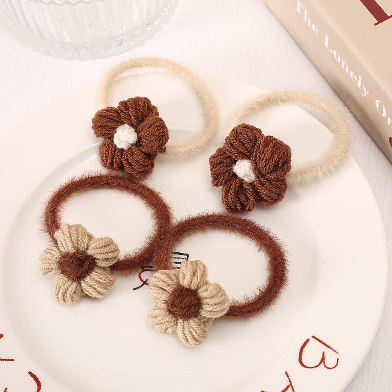 

Hair Clips & Barrettes Plush Rope Thicken Simplicity High Elasticity Cute Flower Holder Accessories For Girls Women NOV99, Golden;silver