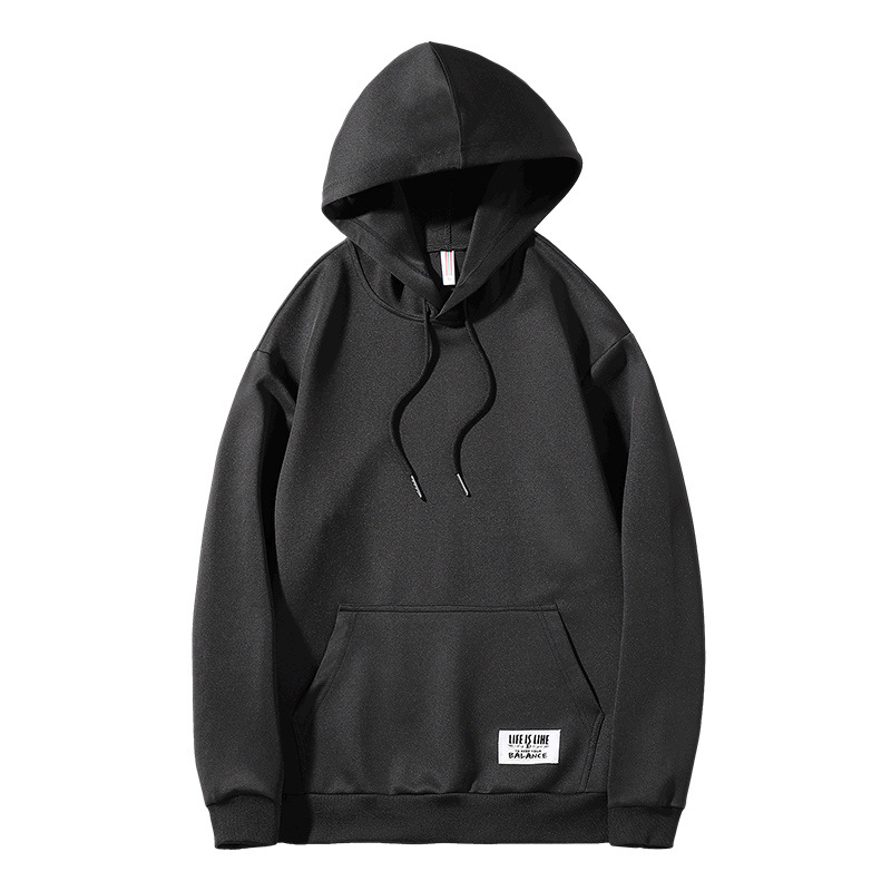 

2 Colors Mens Hoodies Sweatshirt Big Pocket Hooded Sweater Male Long Sleeve Solid Color Hoodie