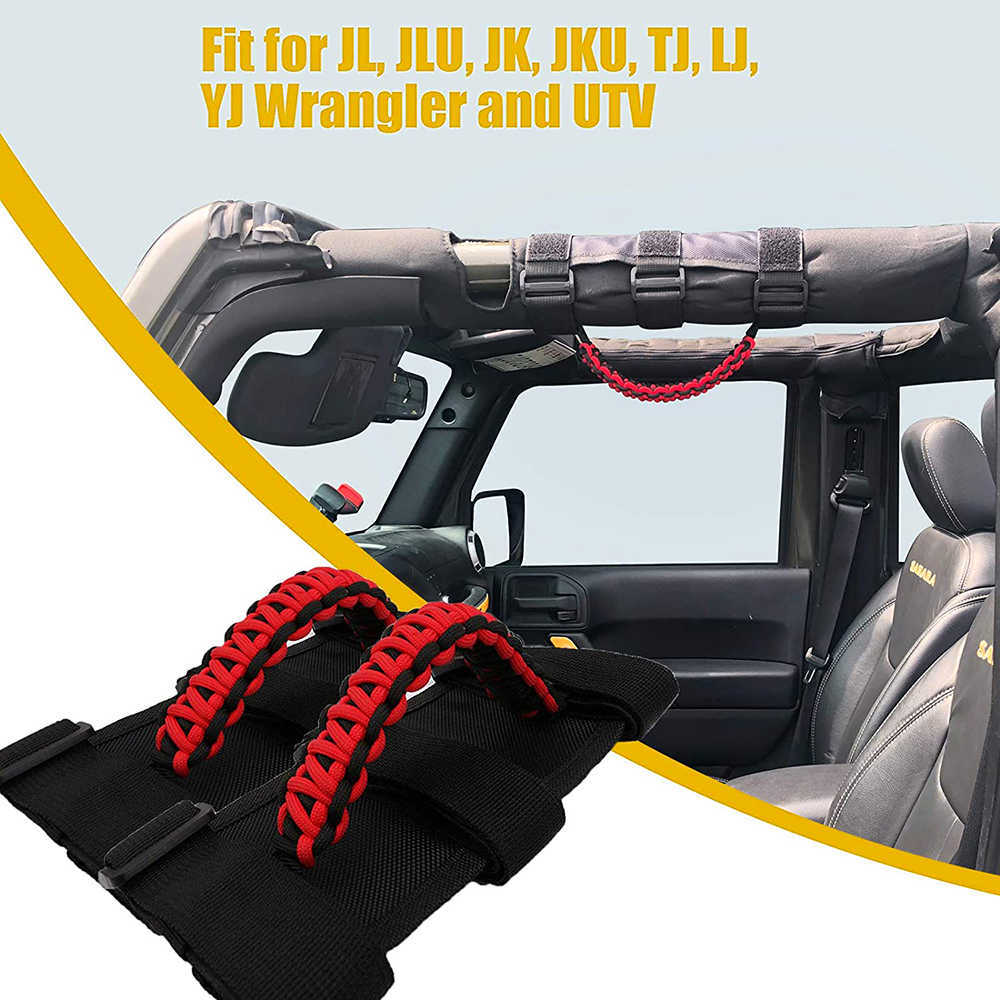

2pcs Grab Handles For Jeep Wrangler Heavy Duty Roll Bar 1955-2020 CJ YJ TJ JK JL Gladiator Car