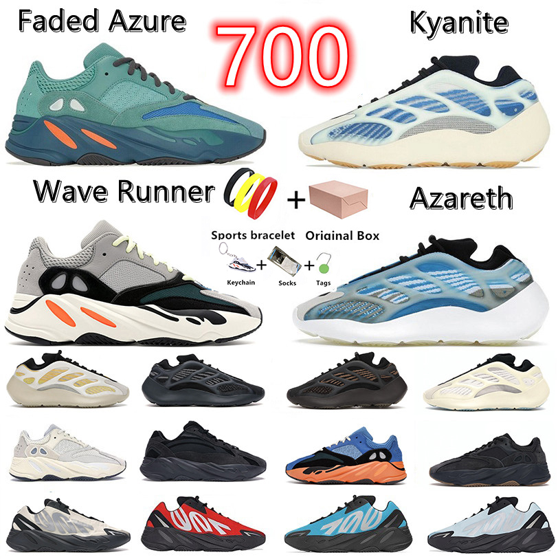 

2022 Faded Azure Cream 700 V3 mens running shoes Azael MNVN Blue Tint Azareth Vanta Wave Runner Triple Black Geode Kyanite men women trainers sports sneakers with box, Pay for box