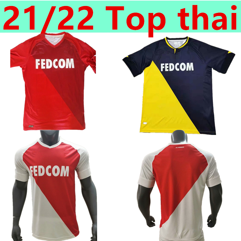 

21 22 Collector AS Monaco BEN YEDDER Soccer Jerseys 2021 JOVETIC GOLOVIN Football Shirtmaillot Flocage JORGE Men Kids Kit uniform, Black;yellow