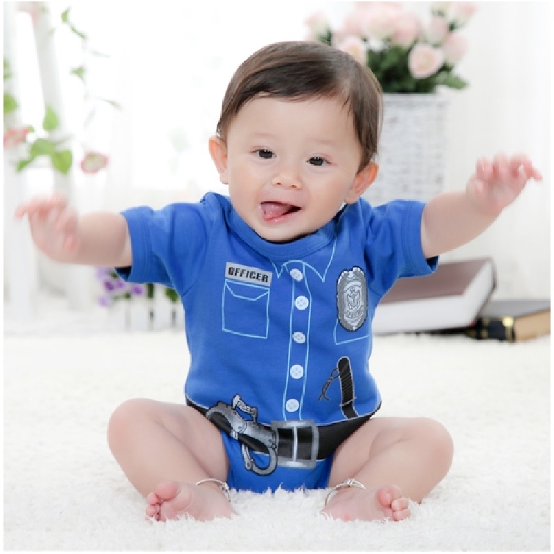 

Summer baby boys bodysuits baby shortalls Police baby boy clothes jumpsuit ropa de bebe 210413