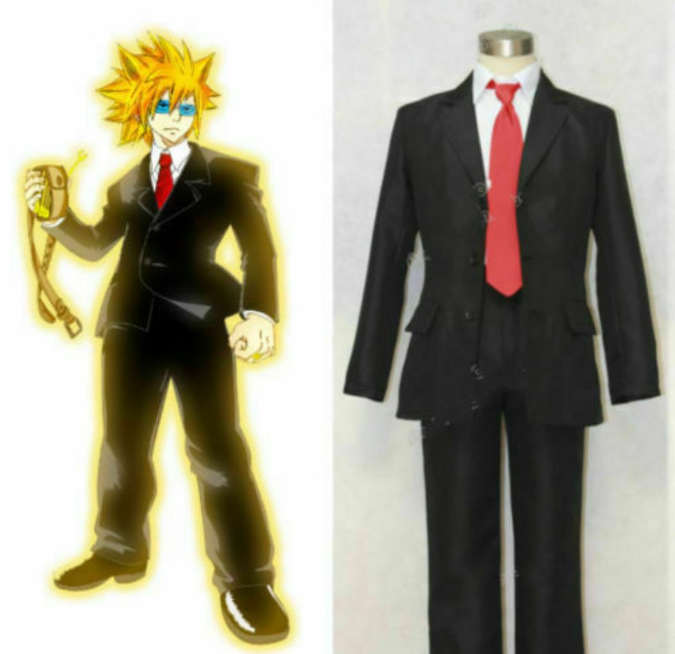 

Fairy Tail Leo Loki Black Suit Uniform cosplay costume Dress, Photo color