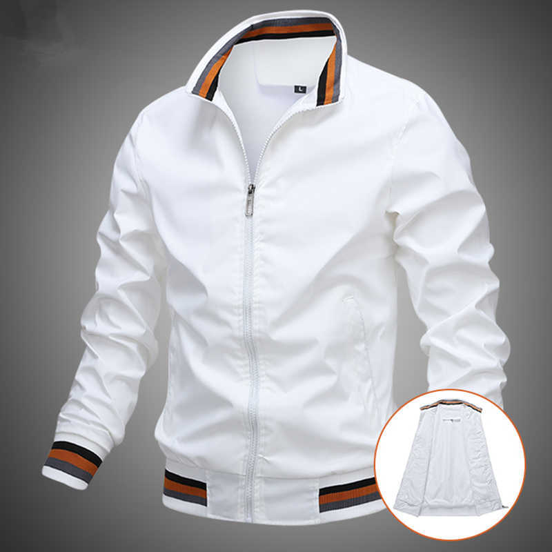 

Military Jacket Men Spring Autumn Casual Solid Fashion Slim Bomber Jacket Men Overcoat New Baseball Jackets Men's Jacket Tops X0621, Blue