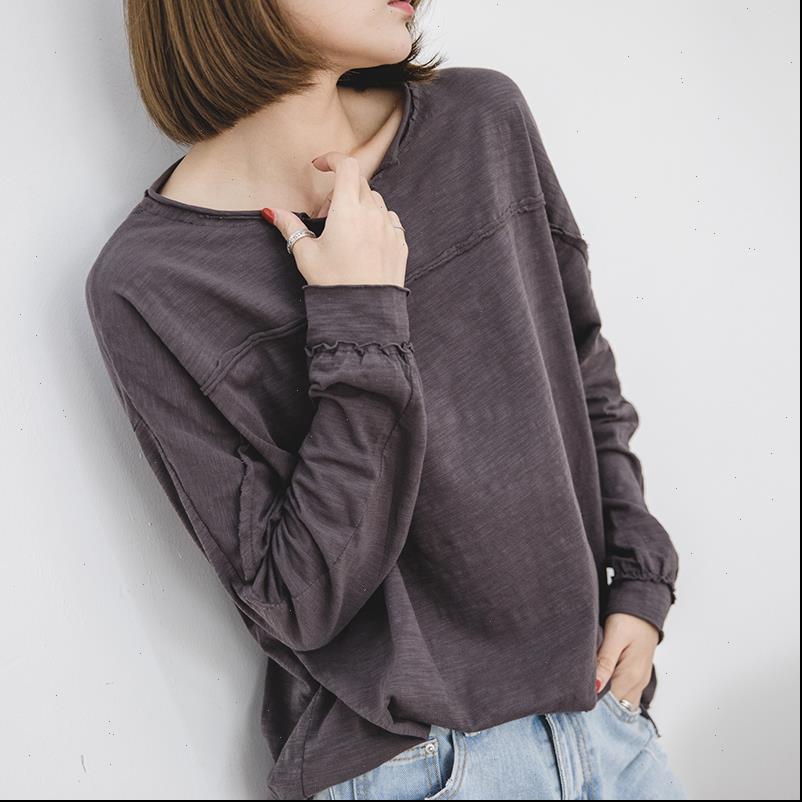 

womens plus size women t shirt o neck bamboo cotton summer spring loose long sleeved solid color basic fashion, White