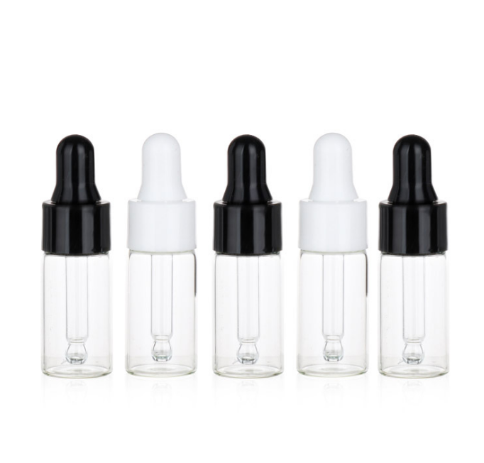 

2021 new Empty 1ml 2ml 3ml 5ml Clear Glass Dropper Bottle Mini Glass Essential Oil bottle With Hose Glass Vial