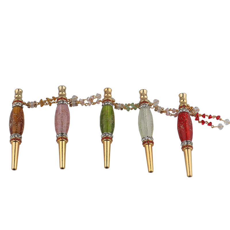 

Shisha smoking pipes with diamond luminous zinc alloy nozzle metal pipe
