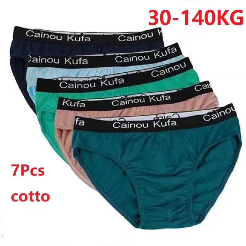 

7Pcs/Lot MenS Underwear MenS Mid-Waist Briefs Cotton Loose And Breathable 7XL Large Size Briefs In Random Colors, 7pcs random color