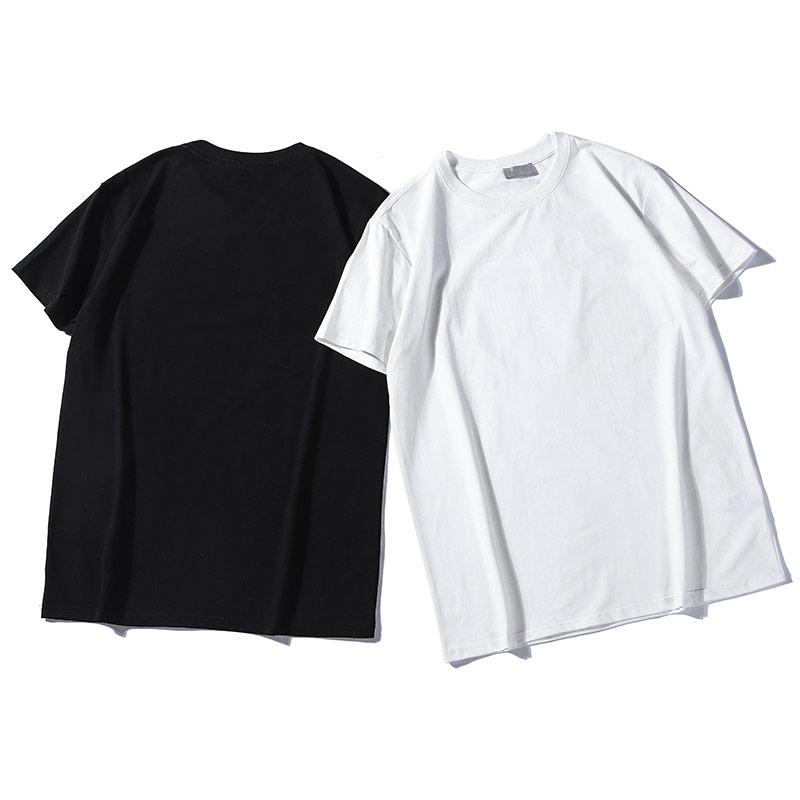

Plus size Summer mens T shirt women cotton casual men's womens loose T-shirt letter printed short-sleeved shirts, White;black