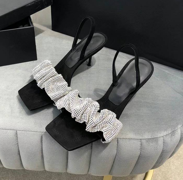 

Top High quality new high heels sandals middle heel women designer dress shoes dress shoes summer sexy pointed Alexander sandals a1