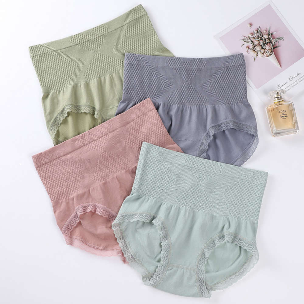 

Autumn and winter honeycomb high waist women's underwear pure cotton crotch cloth abdominal hip lifting briefs head shorts plus fat, Black;white