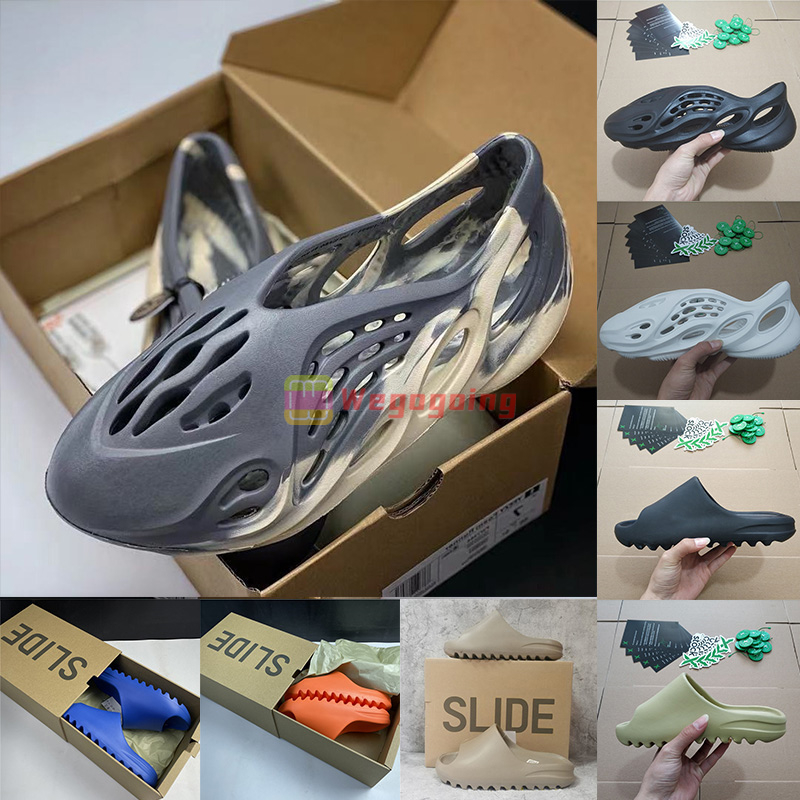 

Yeezy Kanye West Slippers Women Fashion Designers Flat Slides Flip Flops Foam Runner Slipper Men Sandal Black Resin Kids Children Beach Yeezys Loafers With Box