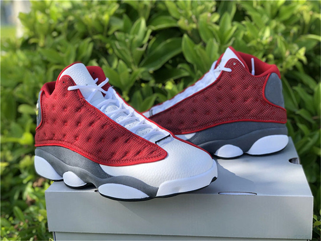 

2021 Authentic 13 Red Flint Men Outdoor Shoes Gym-Red Grey White Black Navy University Blue Real Carbon Fiber 3M Reflective With Box