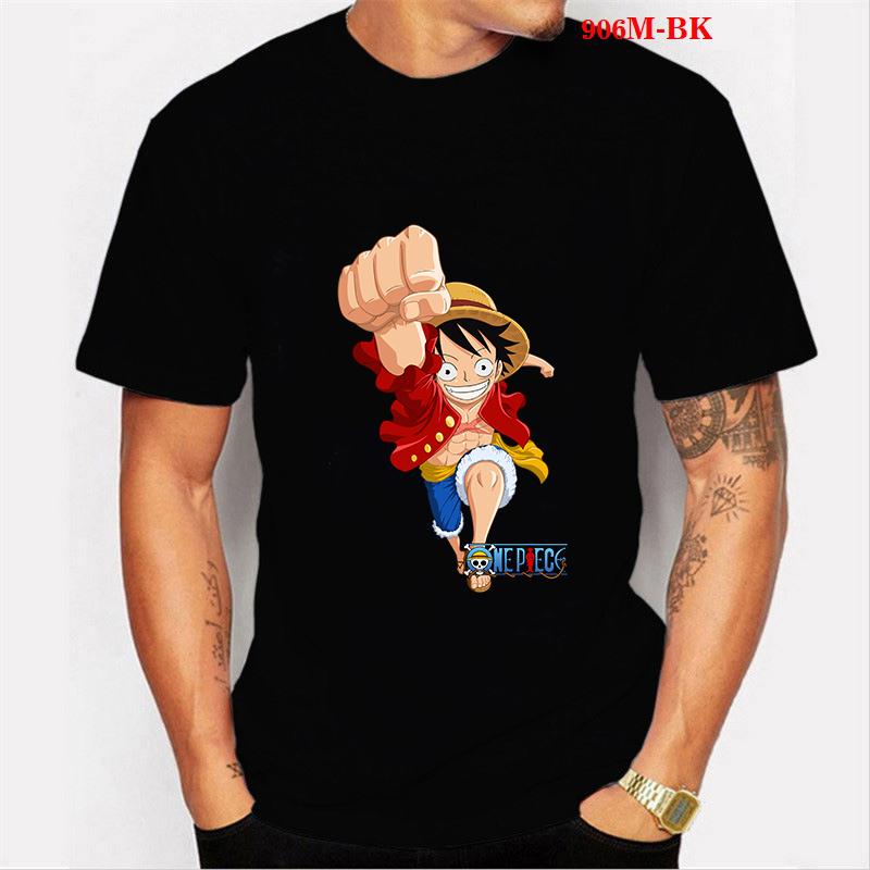 

Women's T-Shirt One Piece Luffy Men Funny Cartoon Graphic Tees O-Neck Tops Summer Short Sleeve Harajuku Loose Tshirt Unisex Anime, White