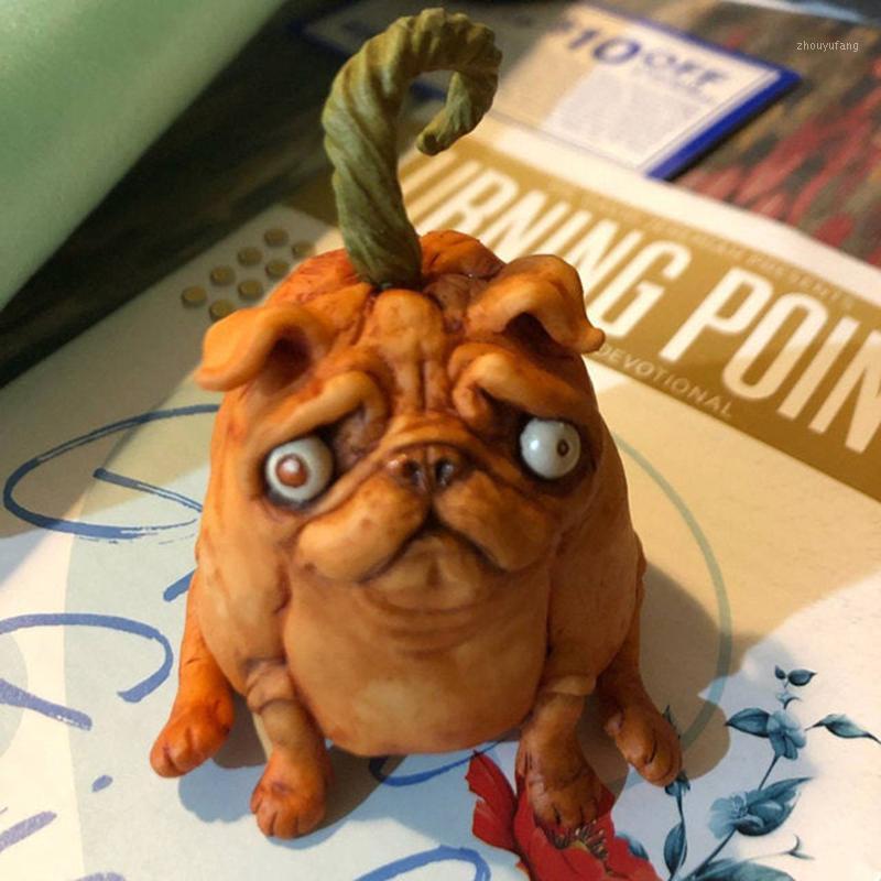 

Garden Decorations Halloween Pumpkin Cartoon Dog Statue Figurines Outdoor Crafts Courtyard Decoration Ornaments Funny Holiday Miniatures