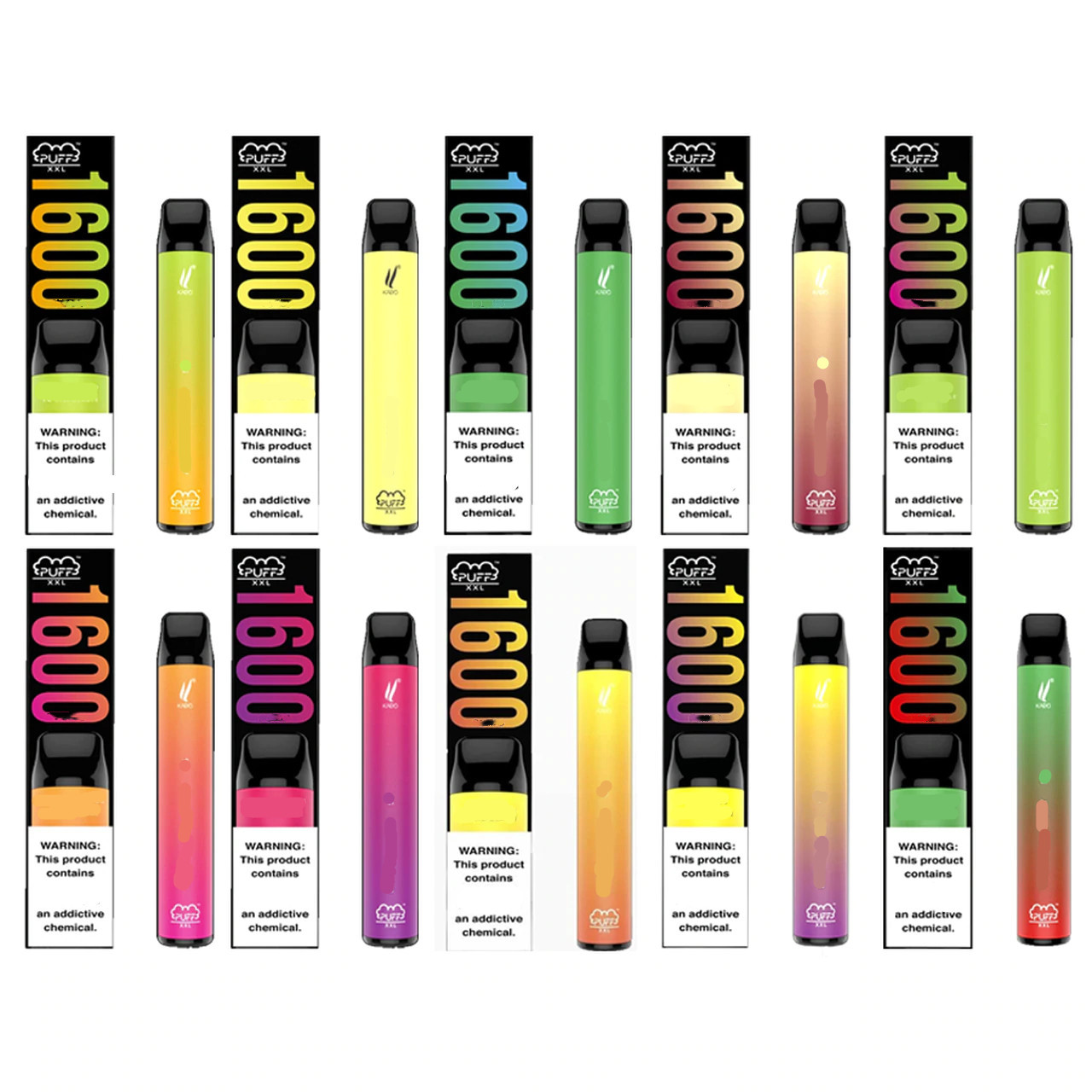 

Puff bar 1600puffs Pre-filled 4ml Pods 850mAh Battery disposable e-cigarettes Device Portable XXL Vaporizer 40+ colors