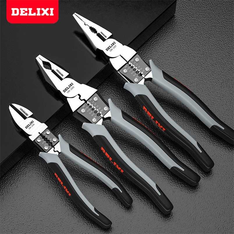 DELIXI Multifunctional Diagonal Needle Nose Pliers Hardware Tools Universal Wire Cutters Electrician 211110-image-1083872076