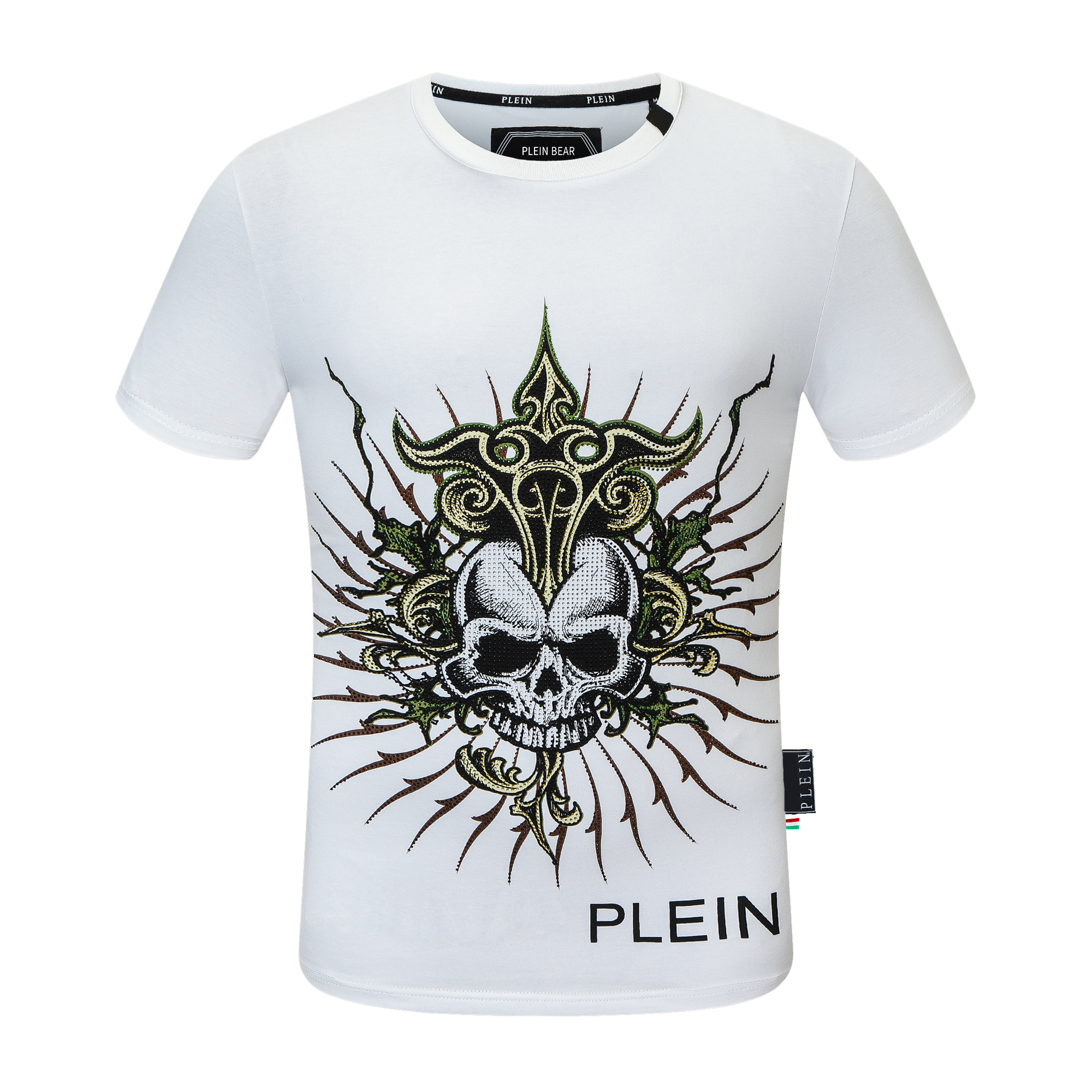 

PLEIN BEAR T SHIRT Mens Designer Tshirts Rhinestone Skull Men T-shirts Classical High Quality Hip Hop Streetwear Tshirt Casual Top Tees PB 16531, Black