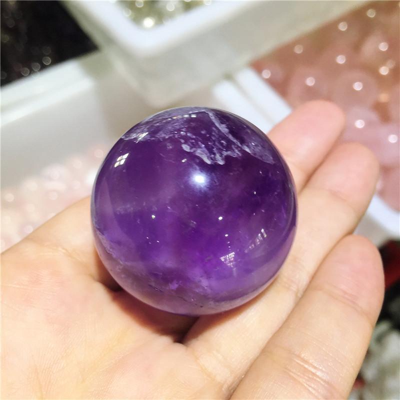 

Decorative Objects & Figurines Natural Amethyst Ball Polishing Crystal Sphere Globe Chakra Reiki Healing Home Decoration Crafts
