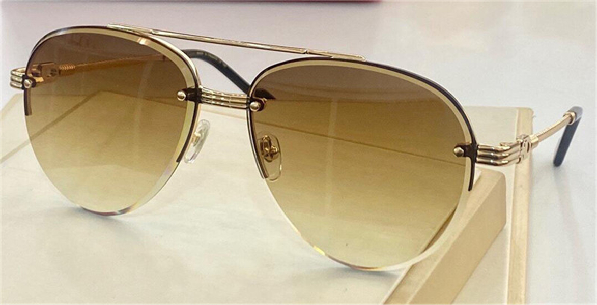 

New fashion design sunglasses 8200270 pilot metal half-frame exquisitely cut lens popular and versatile style uv400 protective eyewear