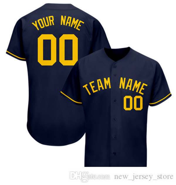 

Short Sleeve Baseball Jersey Customized Stitch Your Name/Number Breathable 044
